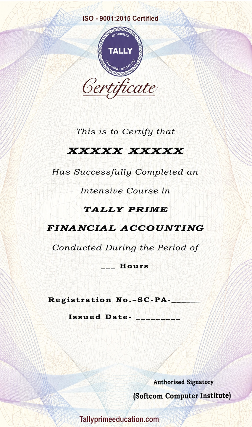 Tally Prime Certificate