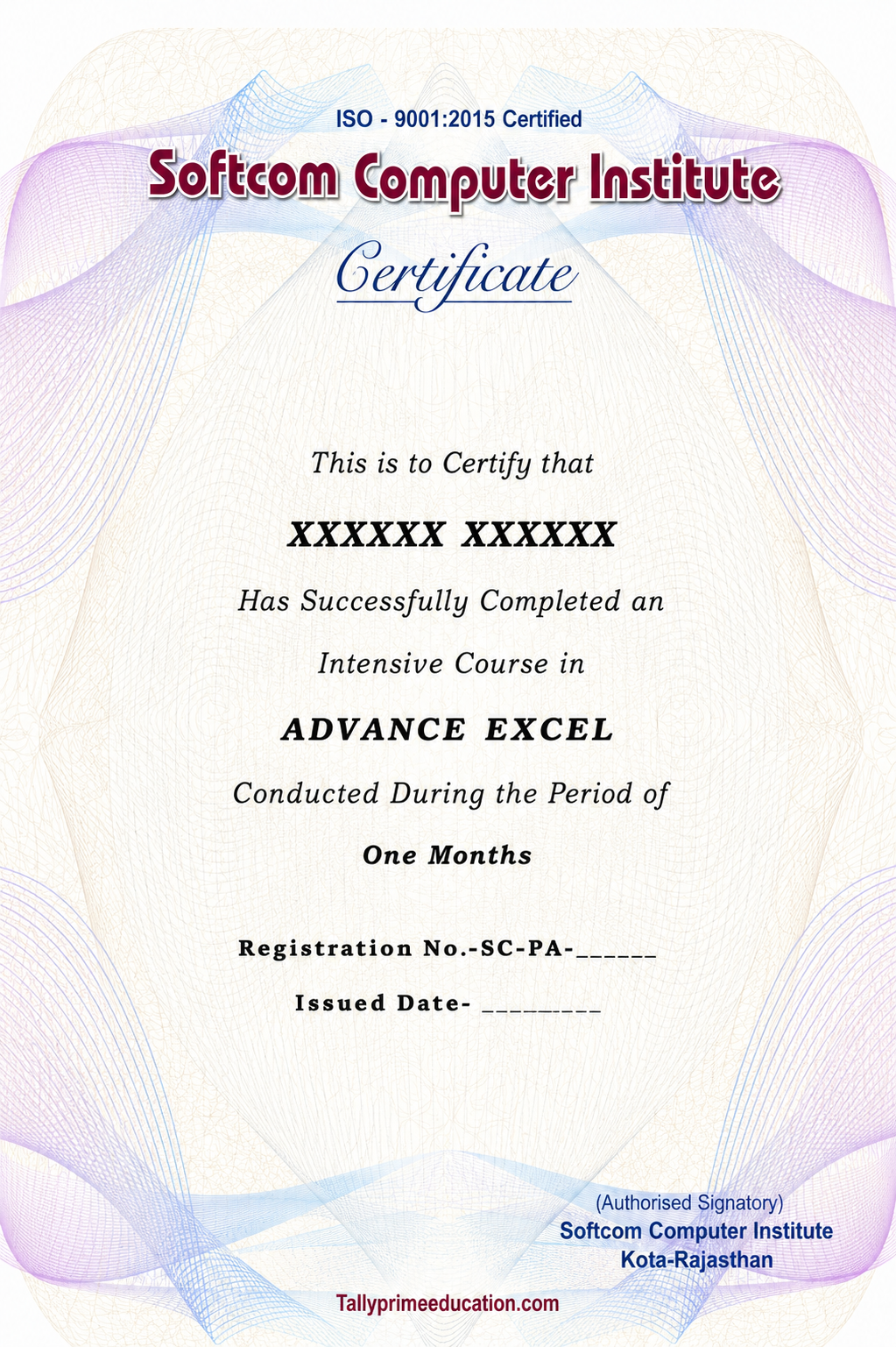 Advanced Excel Certificate
